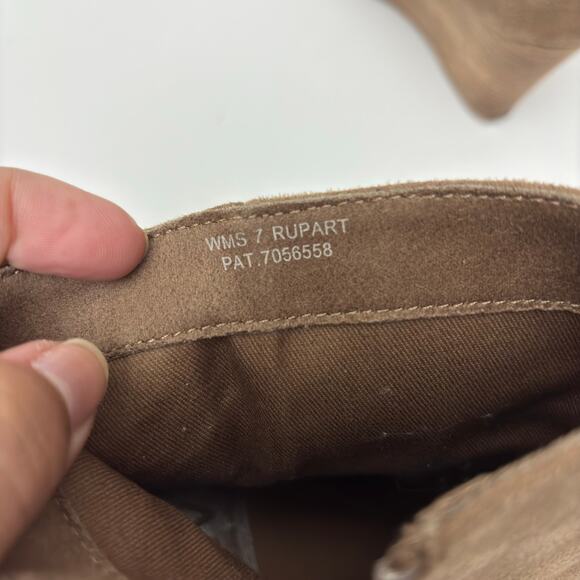 Dolce Vita Rupart Wedge Square Toe Ankle Bootie Truffle Tan Suede Women's Size 7 - Picture 5 of 10